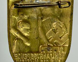 WWII German Third Reich NSV Tinnie Pin - "Mütter-Verschickung" Mother & Child Donation Badge