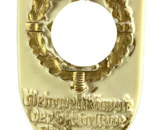 1938 German SA-Gruppe Nordsee Tinnie - Sportwettkämpfe Badge by R. Sieper & Söhne