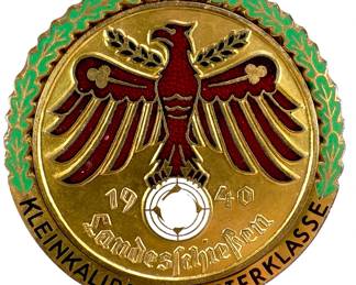 1940 German Third Reich Marksmanship Badge - State Shooting Master Class Award - Kleinkaliber