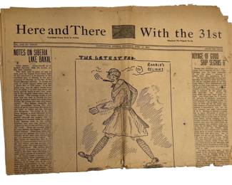 WWI US Army AEF Siberia Newspaper "HERE AND THERE WITH THE 31ST" Vladivostok 1919, 31st Infantry "Polar Bears," Russian Civil War