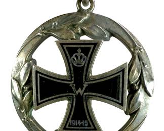 WWI Imperial German 800 Silver Patriotic Pendant Fob - 1914-15 Iron Cross