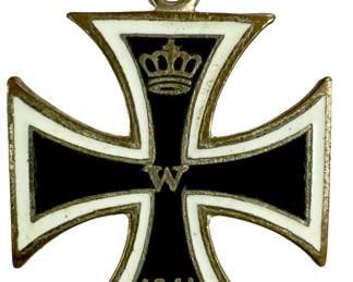 WWI German Imperial Patriotic Enameled Iron Cross Charm 1914