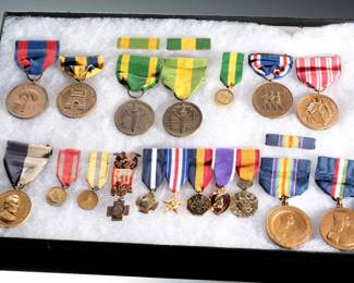 USMC "Mustang" Officer Medal Group: NAVY CROSS, Silver Star, Army DSM, Purple Heart - Span-Am War, WWI 28th "Iron" Div, Nicaragua - Father's Civil War GAR Medal