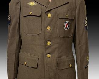 WWII US Army 4 Pocket Jacket Military Uniform Engineer Amphibious Brigade Seahorse