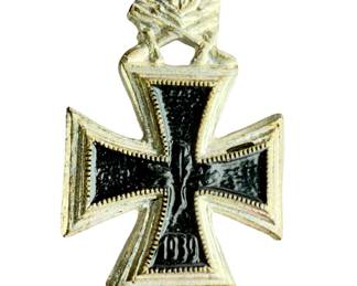 WWII German 1939 Veteran's Patriotic Stickpin with Soldier & Totenkopf