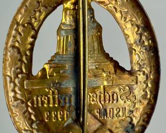1933 NSDAP "Sachsentreffen" Saxon Rally Tinnie - Leipzig Völkerschlachtdenkmal Badge
