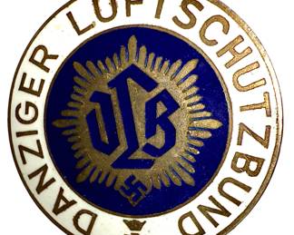 Pre-WWII Free City of Danzig Luftschutzbund Enameled Membership Pin