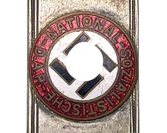 WWII German Party Scarf Slide / Tie Slide with Early D.A.P. Badge - Third Reich