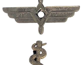 WWII German Hitler Youth (HJ) Glider Pilot 'C' Badge by Paulmann & Crone with Medical Proficiency Insignia