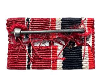 WWII German 2-Place Ribbon Bar - War Merit Cross w/ Swords & Eastern Front Medal