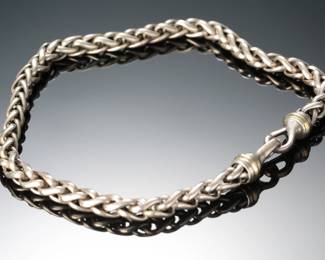 David Yurman 7mm Wheat Chain Necklace/Bracelet, Sterling Silver & 14K Gold, 16"