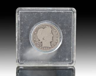 1904 US Silver Quarter Dollar Barber Coin