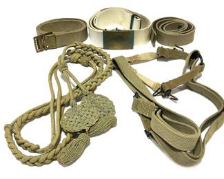 Lot of 5 Vintage Miltary Belts & Uniform Accesories