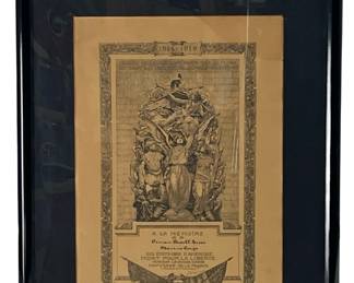 WWI French KIA Memorial Certificate for US Marine Cpl. Orman P. Greer, 6th Regt, 2nd Div, Silver Star & Croix de Guerre Recipient, Signed Poincaré, Made by Cartier