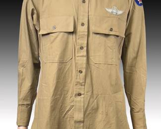 WWII USAAF Pilot Shirt - Army Air Forces, Embroidered Wings & Patch