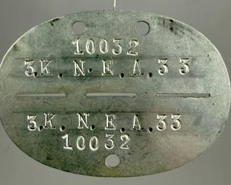 WWII German Army Signals ID Disc - Nachrichten-Ersatz-Abteilung 33 Dog Tag
