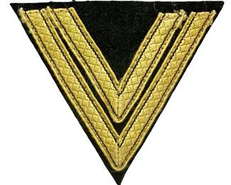 WWII German Panzer NCO Rank Chevron - Army Oberstabsfeldwebel Gold Tresse Sleeve Insignia