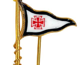 Vintage German Sea Rescue (DGzRS) Supporter Stick Pin - Hanseatic Cross Flag