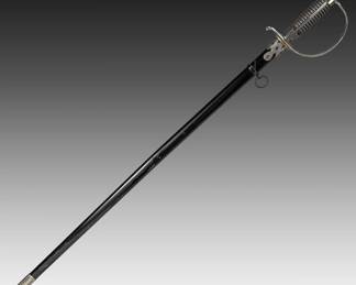 WWII German Police Officer Degen Sword SS Peter Daniel Krebs With Scabbard