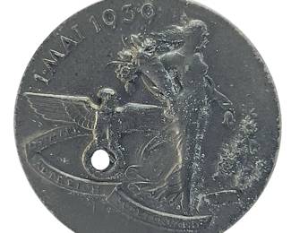 1939 German May Day (Tag der Arbeit) Tinnie - "Greater Germany" Propaganda Badge
