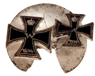 Rare WWI German Double Iron Cross Veteran's Buttonhole Decoration Pin