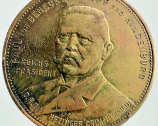 German Weimar Republic Hindenburg Advertising Token - "Spezial-Weste"