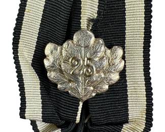 Imperial German 1895 Jubilee Clasp "25 Year Oak Leaves" for 1870 Iron Cross Ribbon