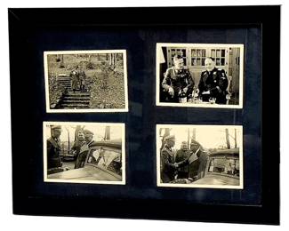 WWII German Generals Hasso von Manteuffel & Sepp Dietrich - Original Photo Montage - Battle of the Bulge / Ardennes Offensive - Knight's Cross with Diamonds - 1944