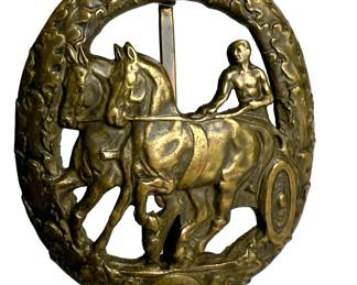 Weimar/WWII German Horse Driver's Badge in Bronze by Lauer - Deutsches Fahrerabzeichen