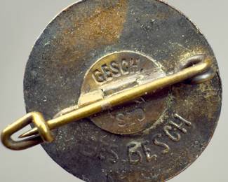 German Third Reich NSDAP Supporter Pin "Nun Erst Recht" - GES. GESCH. Marked
