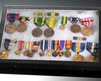 USMC "Mustang" Officer Medal Group: NAVY CROSS, Silver Star, Army DSM, Purple Heart - Span-Am War, WWI 28th "Iron" Div, Nicaragua - Father's Civil War GAR Medal
