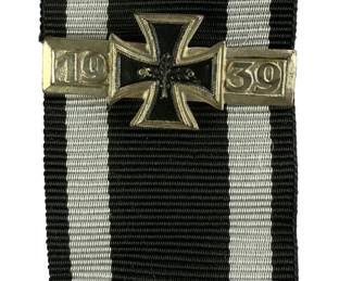 German Post-WWII 1957 Pattern Ribbon Bar - Clasp to Iron Cross 2nd Class (WWI & WWII)