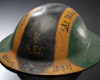 WWI US M1917 Trench Art Diary Helmet Named 3rd Infantry Division Rock of the Marne 6th Engineers Meuse-Argonne St. Mihiel AEF