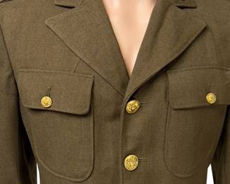 WWII US Army Service Jacket Coat W/ Patches Military Uniform
