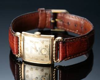 Vintage 1951 Gruen Curvex "Captain" Watch, Art Deco, 10K Gold Filled, Wadsworth Case, Cal. 440