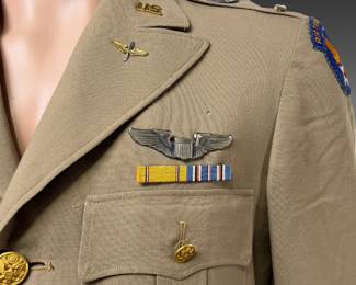 WWII USAAF Officer Uniform Jacket - Air Transport Command (ATC) Pilot - Tropical Worsted Service Coat with Official Insignia