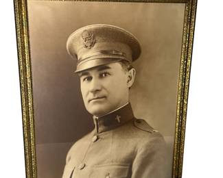 WWI US Army Chaplain Portrait Photo, Circa 1917-1918, Christian Cross Insignia