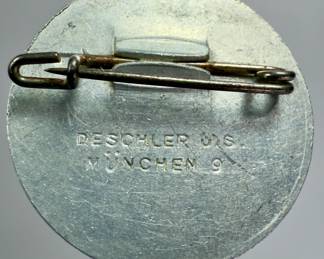 German Third Reich Adolf Hitler Supporter Pin by Deschler & Sohn, Munich