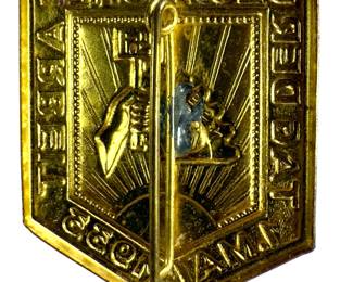 Historic 1933 German "Tag der Arbeit" May Day Tinnie Badge - First Year of Third Reich NSBO Propaganda