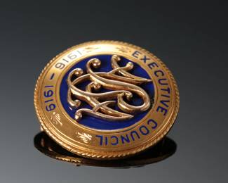 14k Gold & Enamel Pin Brooch 1916-1919 Executive Council Dieges & Clust