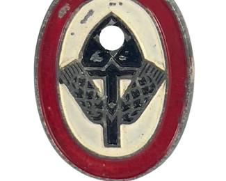 German Third Reich RAD Remembrance Stick Pin - WWII Reichsarbeitsdienst Spade, Wheat & Insignia - Ges. Gesch. Marked