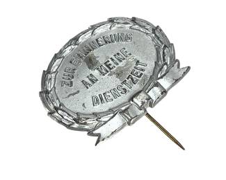 German WWII Era Military Service Souvenir Pin - "Zur Erinnerung an meine Dienstzeit"