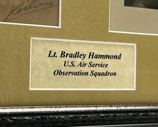 WWI US Air Service Officer Photo & Ephemera Grouping Lt. Bradley Hammond Observation Squadron, White Star Line S.S. Baltic Passage