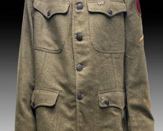 WWI US Army M1917 Tunic - WIA Wounded in Action, 77th "Statue of Liberty" Division, 302nd Field Artillery