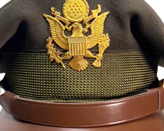 Vintage Vietnam Era US Army Officer's "Crusher" Service Cap - Army Green