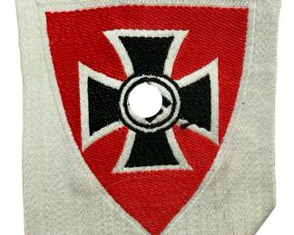 WWII German NSRKB Veterans League Sports Vest Insignia - BeVo Iron Cross Patch