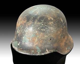 WWII German M40 Steel Helmet - Original Battle Worn Wehrmacht Stahlhelm