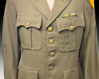 WWII US Army Officer Uniform - RARE 2-War Vet - Mexican Border & 2nd Cavalry Div Patch / 13th Armored Regt