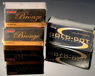 Lot of 3 Boxes 38 Special Ammunition 150 Rounds Ammo Speer LE Gold Dot PMC Bronze