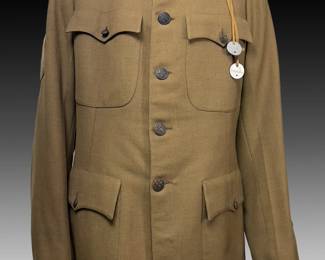 WWI US Army Named Military Tunic Isaiah Mackey Jacket with Dog Tags